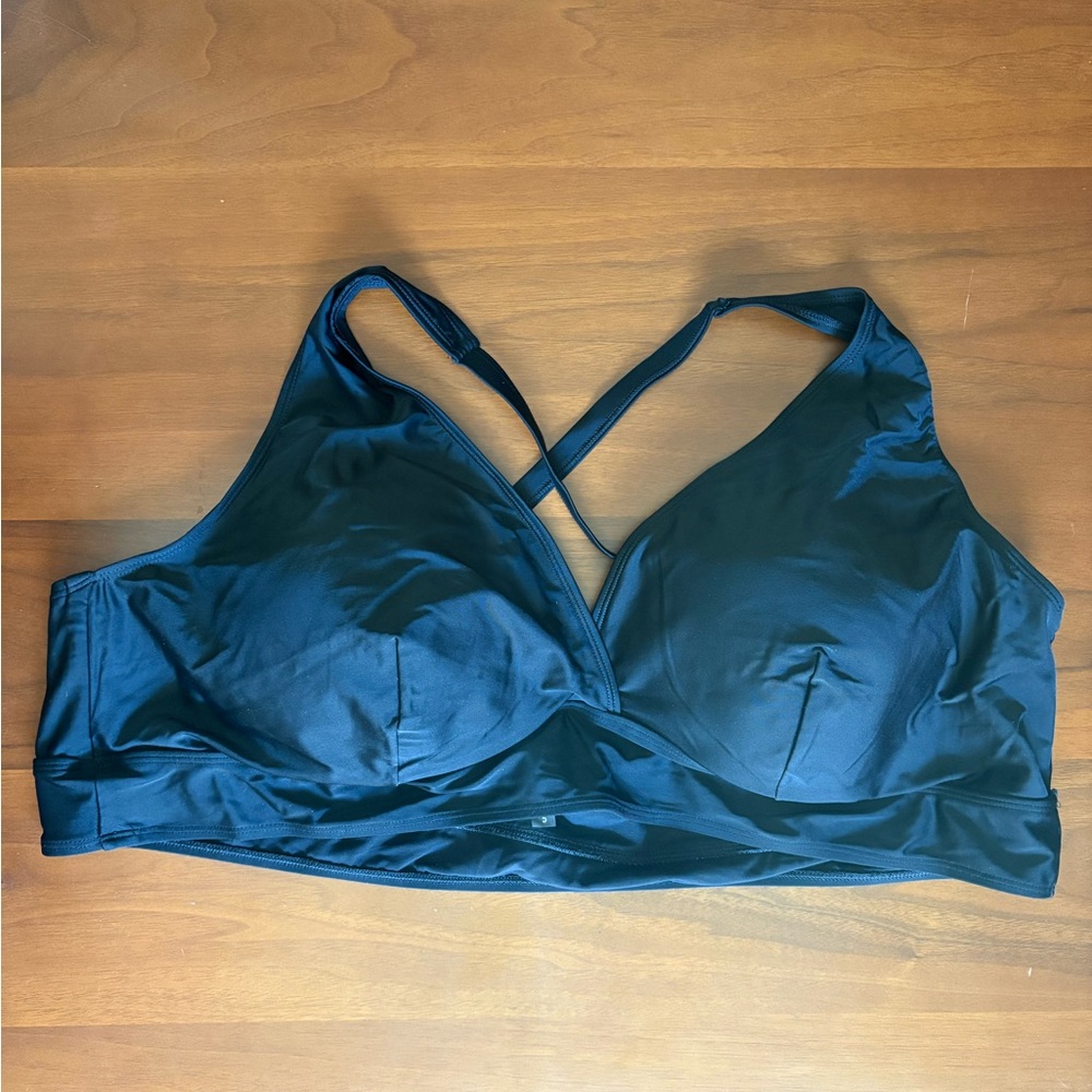 Women's Black Cross Back Swim Top